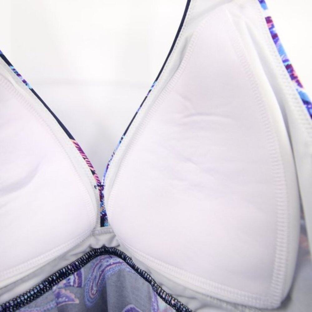 NWOT Lands End Purple Paisley Racerback Tankini Swim Top Super Soft Size 10 - Picture 7 of 8